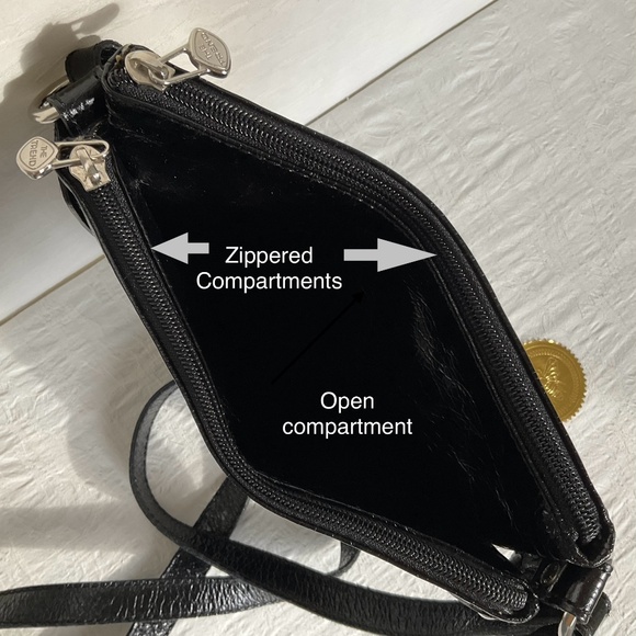 The Trend Quilted Black Purse Patent Leather ๐ฎ๐น 3-Section Crossbody Shoulder - Picture 13 of 16